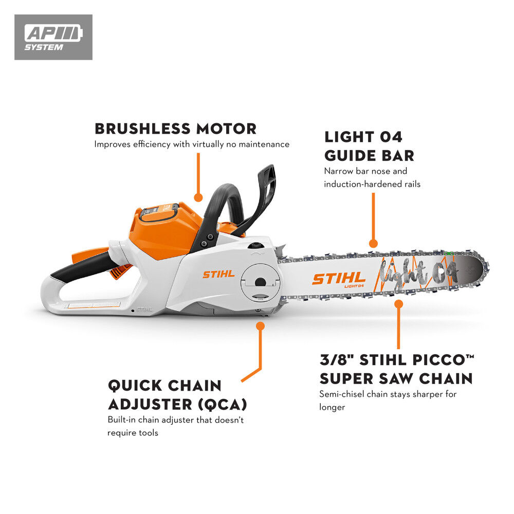 Stihl MSA 200 C B 16 Inch Bar Battery Powered Chainsaw Bare Tool MA03 200 0043 Acme Tools