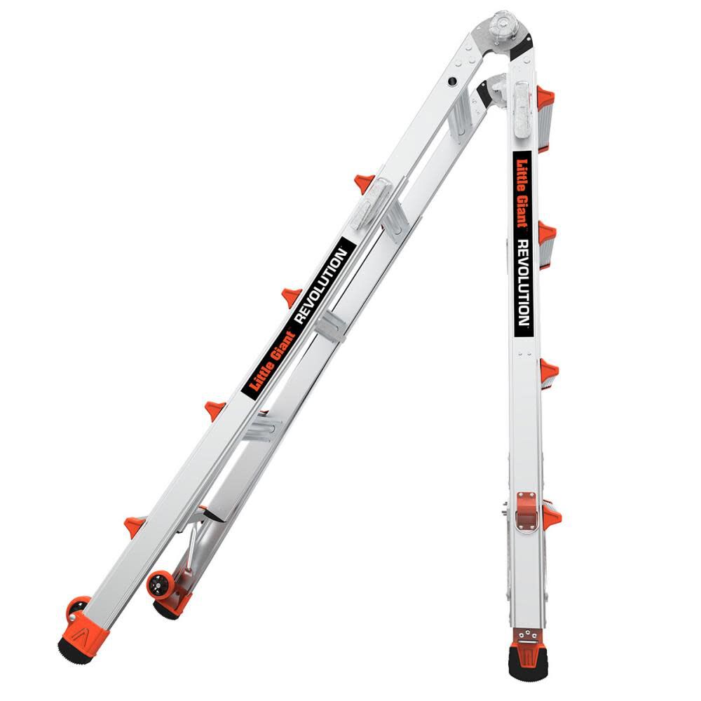 Little Giant Safety Revolution M17 Aluminum Type 1A 300lb Rated Telescoping Multi-Position Ladder with Ratchet Leg Leveler, large image number 5