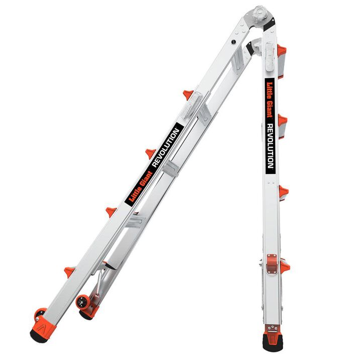 Little Giant Safety Revolution M17 Aluminum Type 1A 300lb Rated Telescoping Multi-Position Ladder with Ratchet Leg Leveler, large image number 4