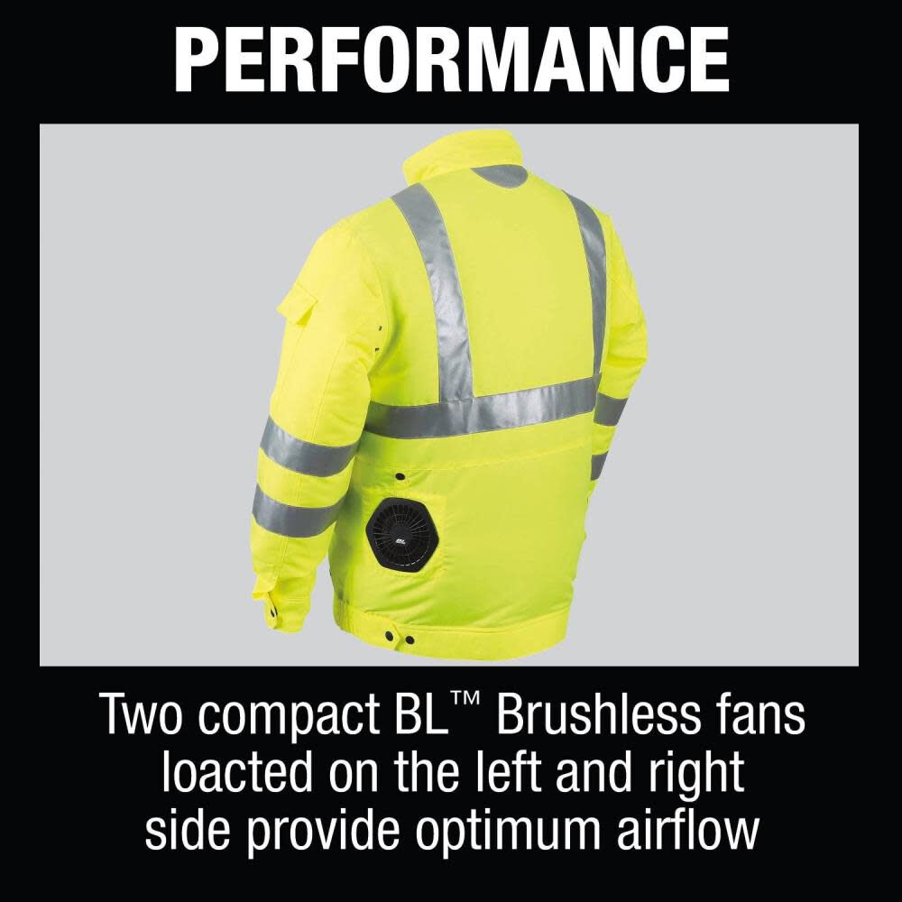 Makita Promotional 18V LXT Lithium-Ion Cordless High Visibility Fan Jacket Only 3X, large image number 10