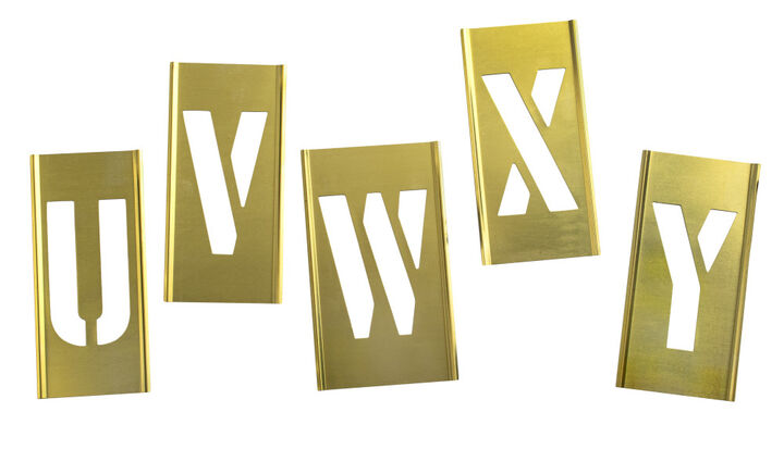 C H Hanson 2 Inch Stencil Set-Letter, Brass, 33 Pieces, large image number 5