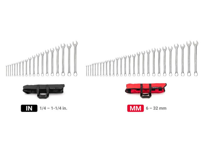 Tekton Combination Wrench Set, 46 Pieces (1/4 - 1-1/4 Inch, 6 - 32 mm), large image number 1
