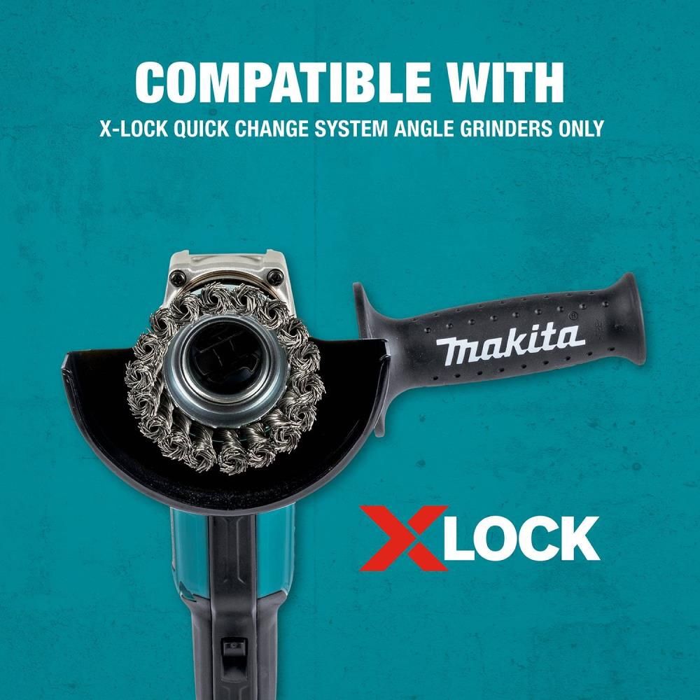 Makita X-LOCK 3-1/8in Stainless Steel Knot Wire Cup Brush, large image number 6