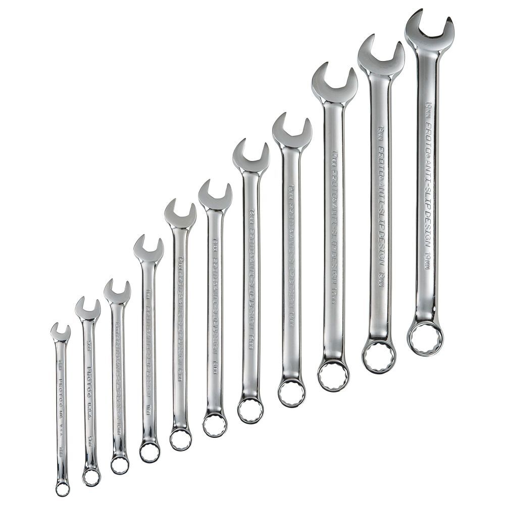 Proto Anti Slip Metric Combination Wrench Set 12 Point 11pc