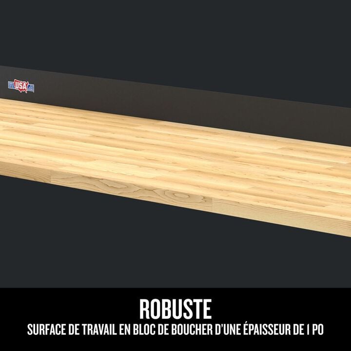 CRAFTSMAN 54 Inch Wide, Wood Top Work Surface with Steel Back Splash, large image number 8