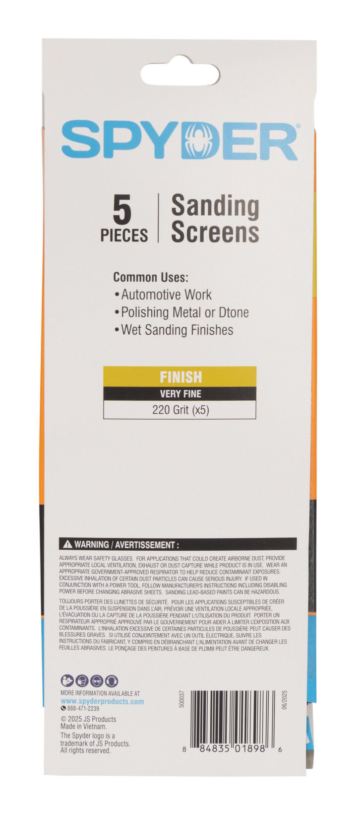 Spyder 220 Grit Silicon Carbide Sanding Screens, 4.5 x 11.5 Inch, 5 Pieces, large image number 7