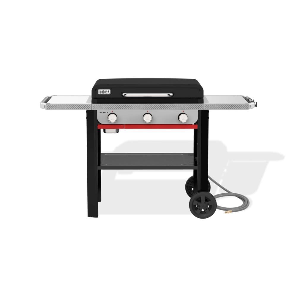Weber Slate 28 Inch 3 Burners Natural Gas Rust-Resistant Griddle, Black – 1501479
