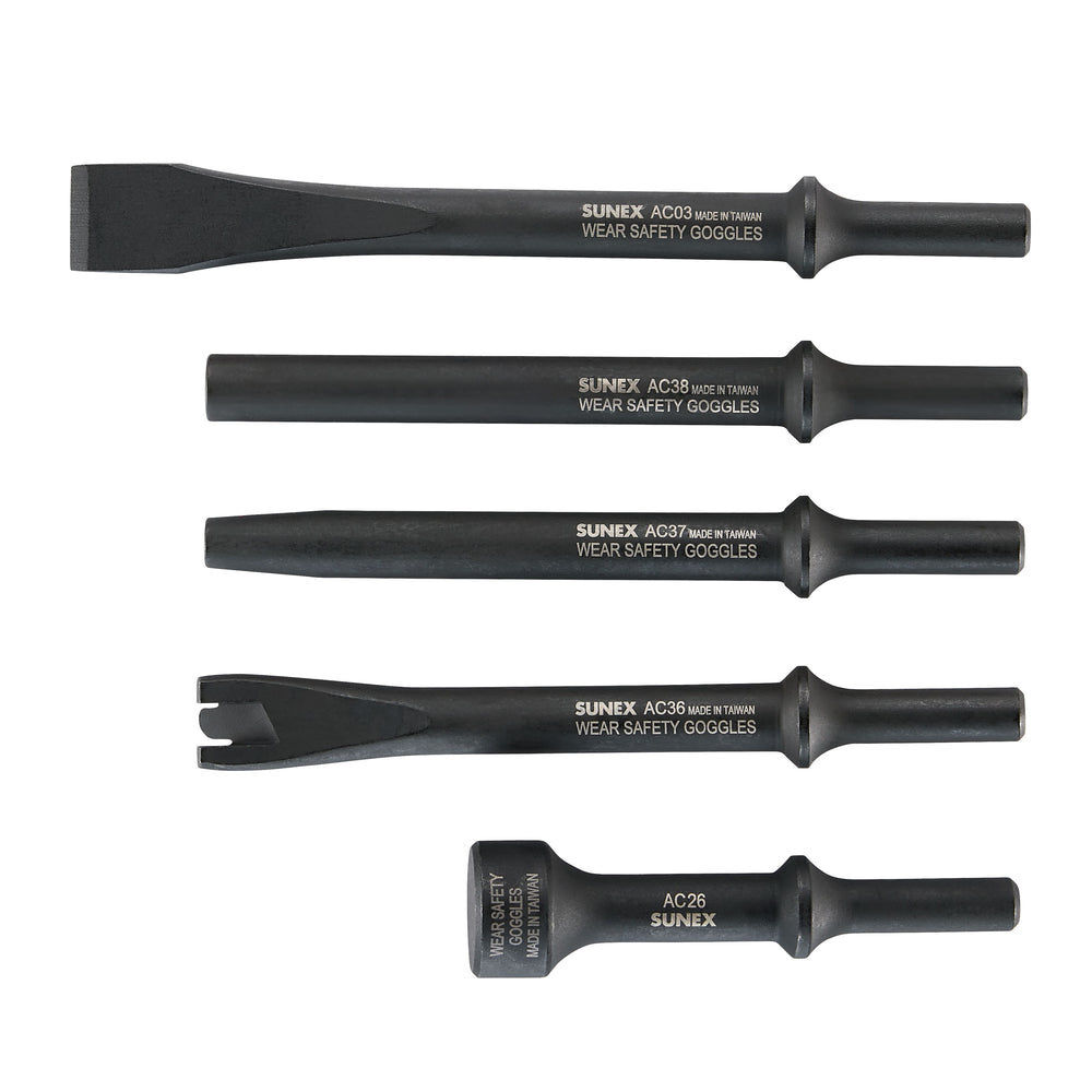 Sunex Standard Air Hammer Chisel Set 5 Pieces, large image number 2