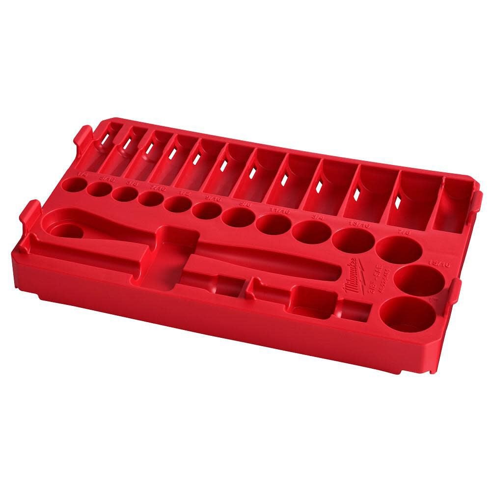 Milwaukee 3/8 28pc Ratchet and Socket Set in PACKOUT - SAE Tray, large image number 1