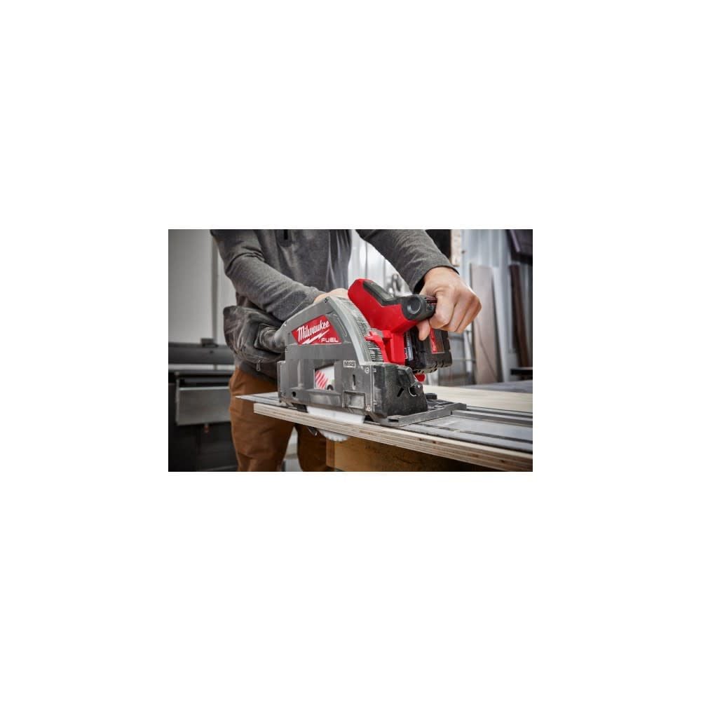 Milwaukee M18 Fuel 6-1/2 Inch Plunge Track Saw (Bare Tool) Guide Rail Connector Bundle, large image number 6