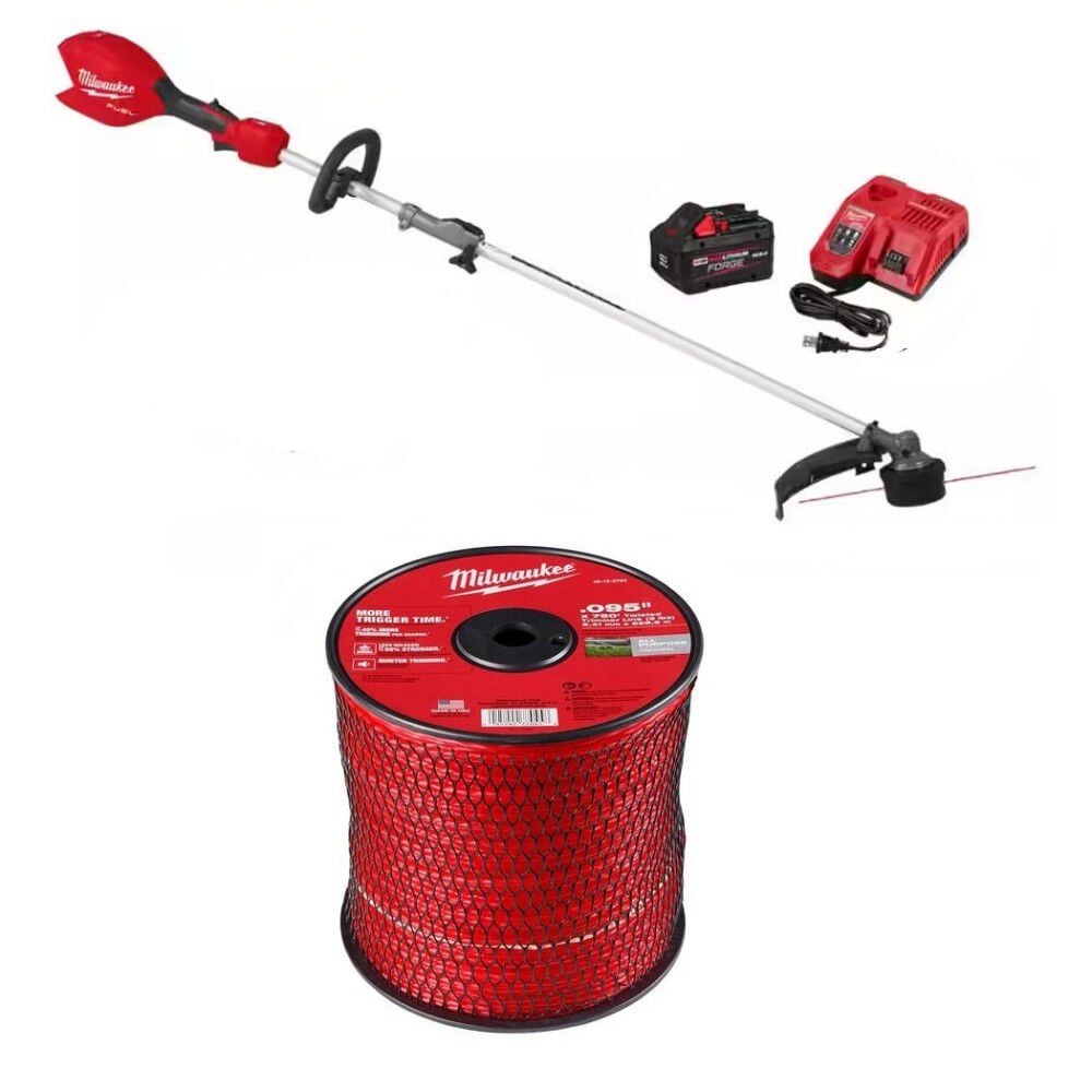 Milwaukee M18 FUEL String Trimmer Kit and 0.095 Inch x 750 Ft. Trimmer Line Bundle – MIL000011387