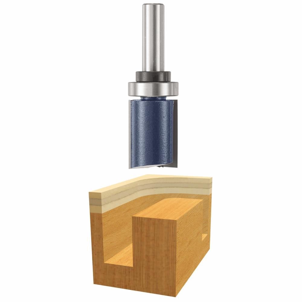 Bosch 1 1/8in x 1 1/2in Carbide Tipped 2 Flute Top Bearing Straight Trim Bit, large image number 1