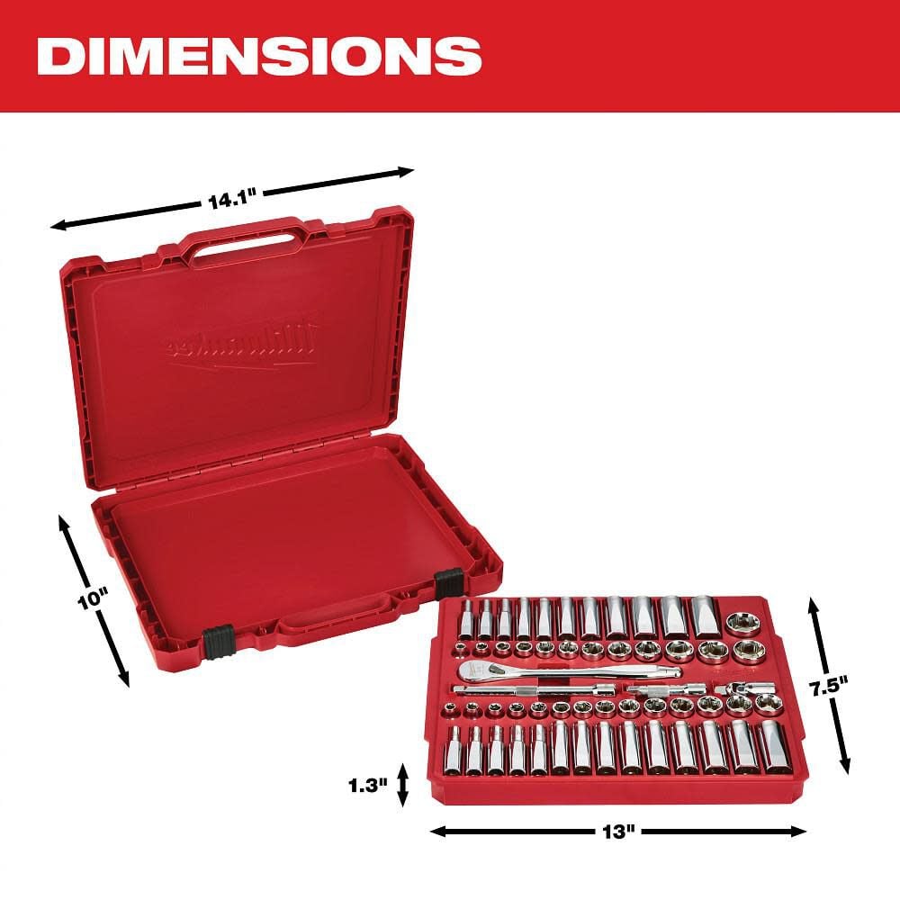 Milwaukee 3 8 In Drive 32 Pc Ratchet Socket Set Metric 48 22 9508 - Image 5