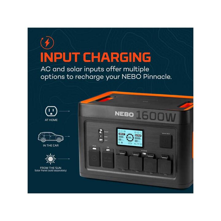 Nebo Pinnacle 3,200 Watt Lithium-Ion Battery Solar Portable Power Station, large image number 6