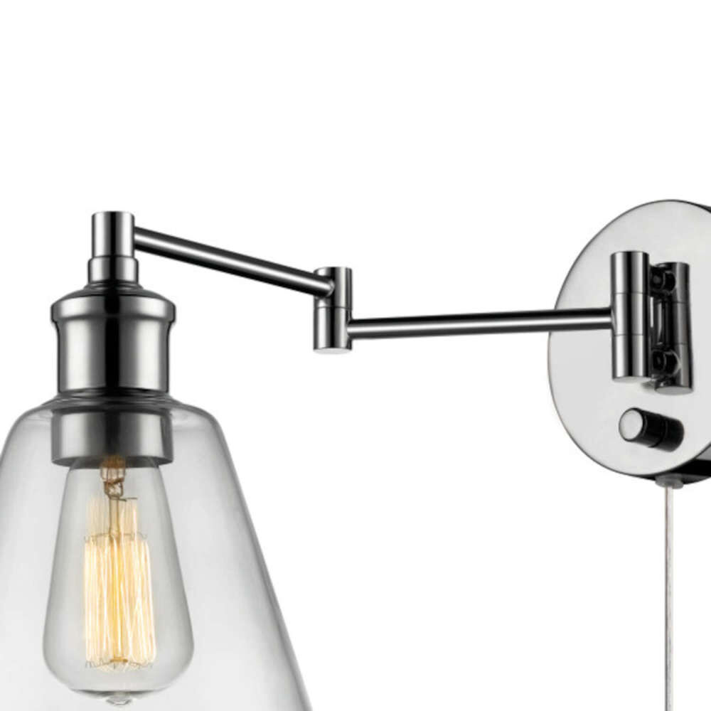 Globe Electric LeClaire Wall Sconce 1 Light Chrome Clear Vintage, large image number 2