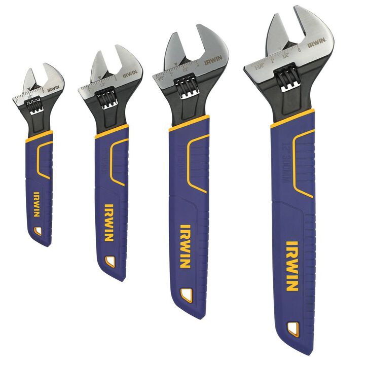 Irwin Vise-Grip Adjustable Wrench Set, SAE/MM, 4 Piece