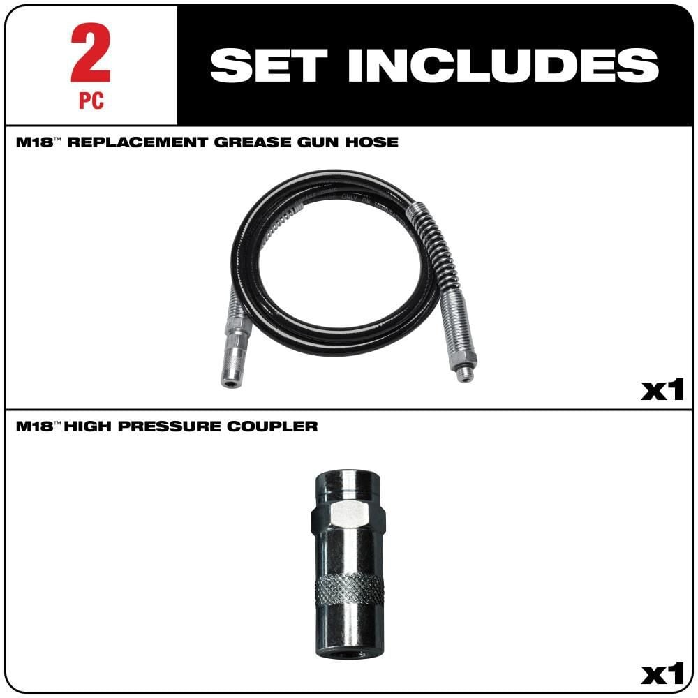 Milwaukee 48 in. Grease Gun Replacement Hose with HP Coupler, large image number 2