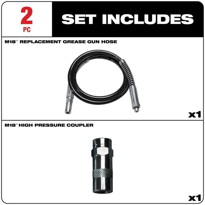 Milwaukee 48 in. Grease Gun Replacement Hose with HP Coupler, large image number 1