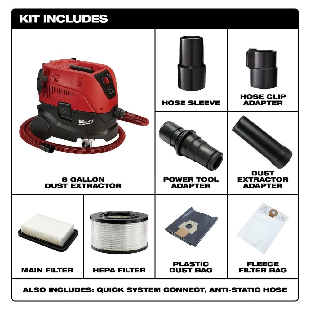 Milwaukee outlet dust vacuum