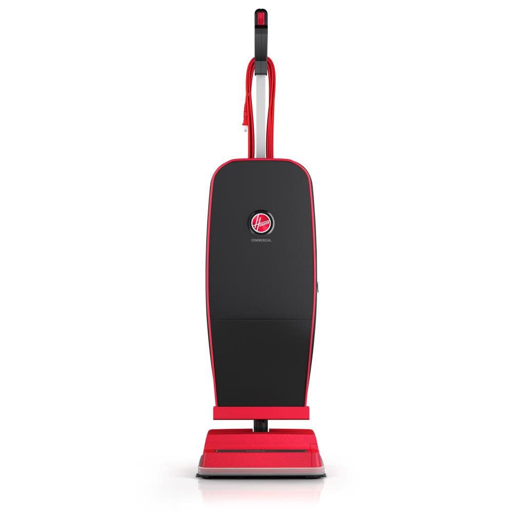 Hoover Commercial Task VAC Soft Bag Lightweight Upright 12 Cleaning Path Black Red