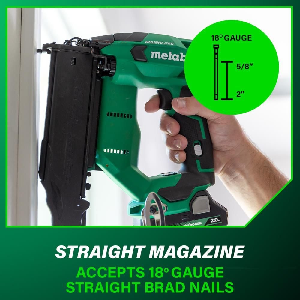 Metabo HPT 18V Brad Nailer Compact 18 Gauge Cordless Kit 2Ah, large image number 6