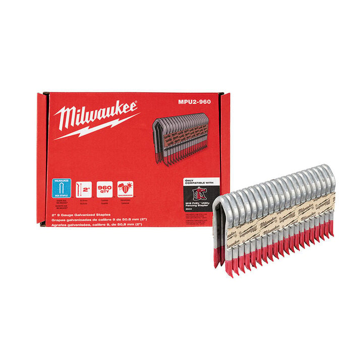 Milwaukee Galvanized Staples 2inch 9 Gauge, large image number 1