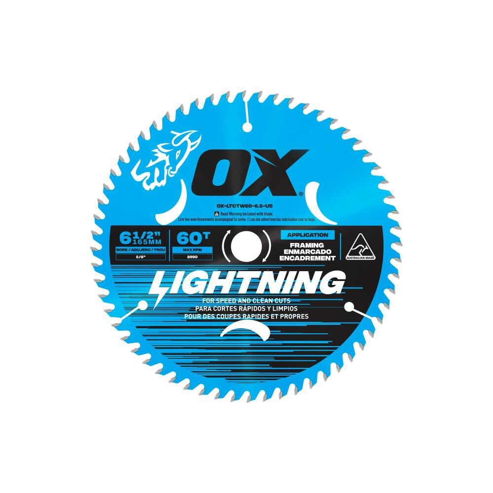 Ox Tools OX Pro Lightning 6-1/2 Inch Circular Saw Blade, large image number 2