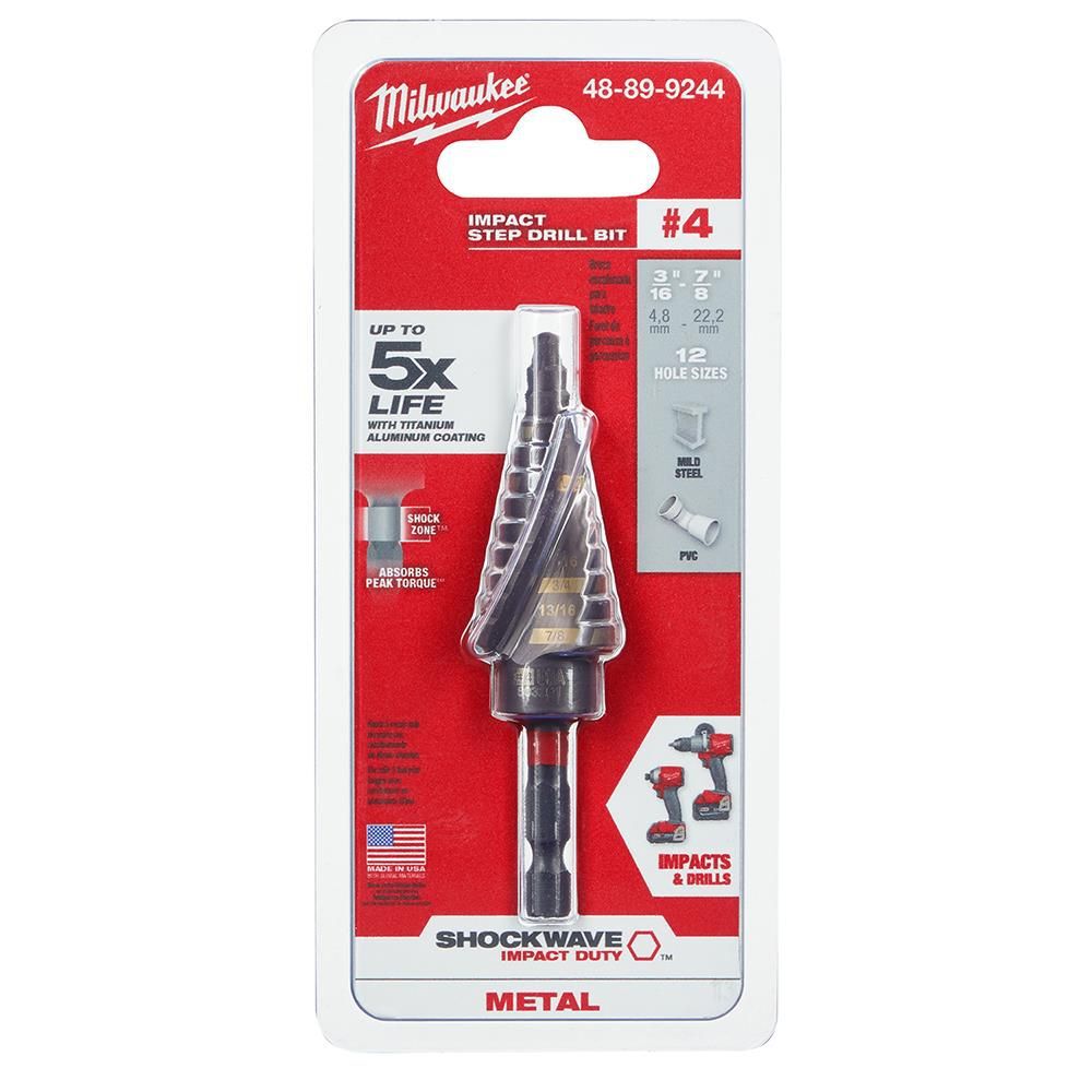 Milwaukee SHOCKWAVE Impact Duty Step Bit #4 3/16 - 7/8 in., large image number 7