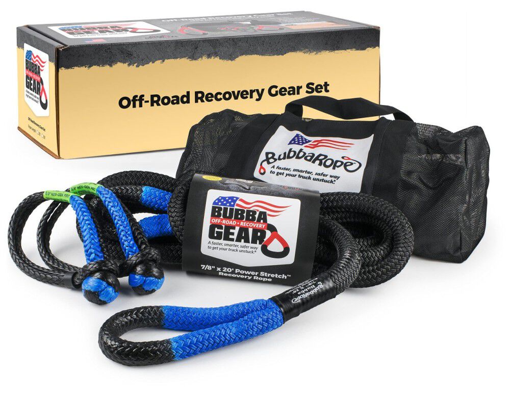 Bubba Rope 7/8 Inch x 20 Ft. Blue Eye Off-Road Truck Recovery Gear Set – 176860BLG