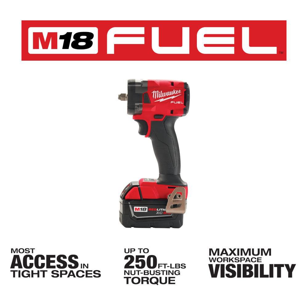 Milwaukee M18 Fuel 3 8 Compact Impact Wrench With Friction Ring Kit 2854 22 Sansujyuku sansujyuku.com