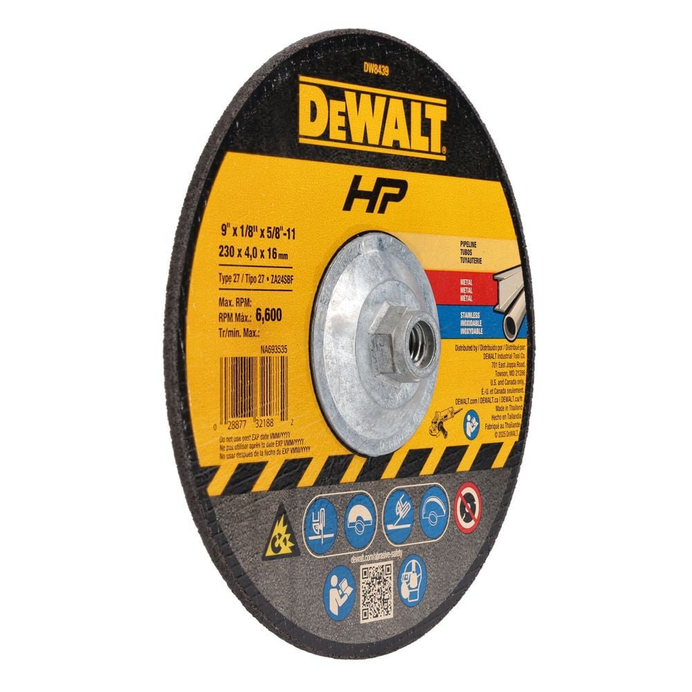 DEWALT 9 In. HP Pipeline Wheel, large image number 2