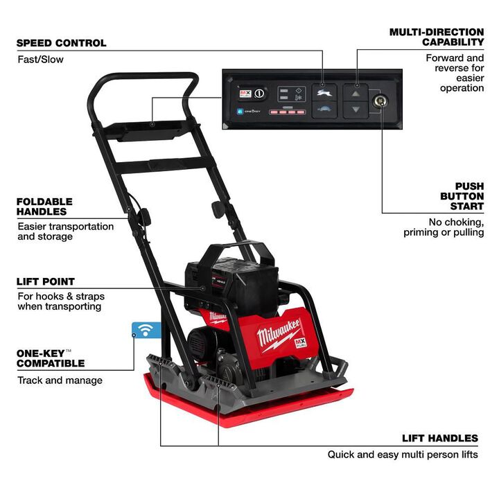 Milwaukee MX FUEL 20 in Plate Compactor Kit, large image number 12