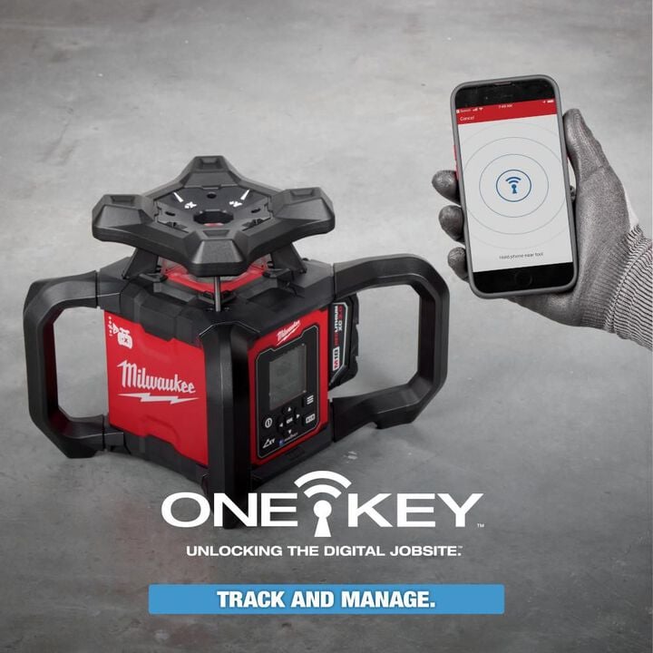 Milwaukee M18 Red Exterior Dual Slope Rotary Laser Level Kit with Receiver, Remote, Grade Rod & Tripod, large image number 11