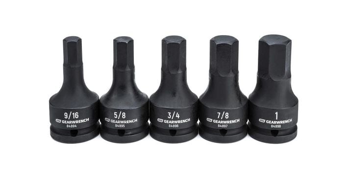 GEARWRENCH 3/4 Inch Drive SAE Impact Hex Bit Socket Set with Blow Mold Case 5 Piece, large image number 0