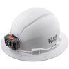 Klein Tools Hard Hat Non-vented Full Brim with Rechargeable Headlamp White, small