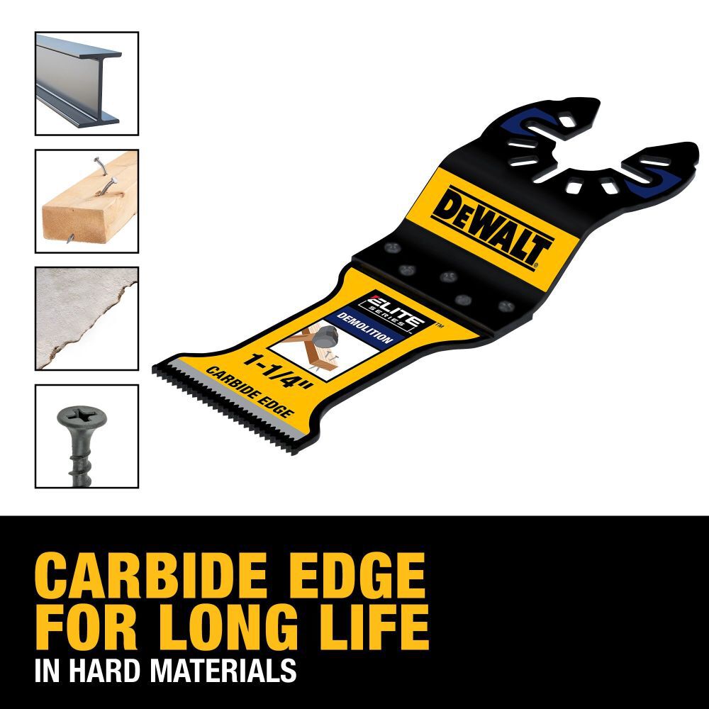 DEWALT ELITE SERIES 1-1/4 Inch Demolition Carbide Edge Oscillating Blade, large image number 3