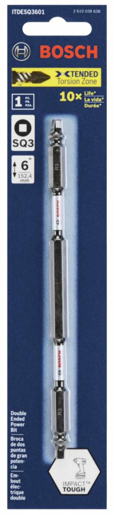 Bosch Impact Tough 6 In Square #3 Double-Ended Bit, large image number 2