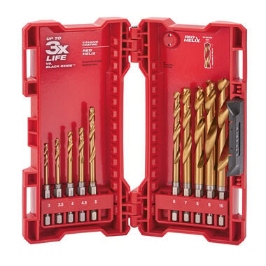 Milwaukee 10-Piece Metric Titanium SHOCKWAVE Red Helix Drill Bit Kit