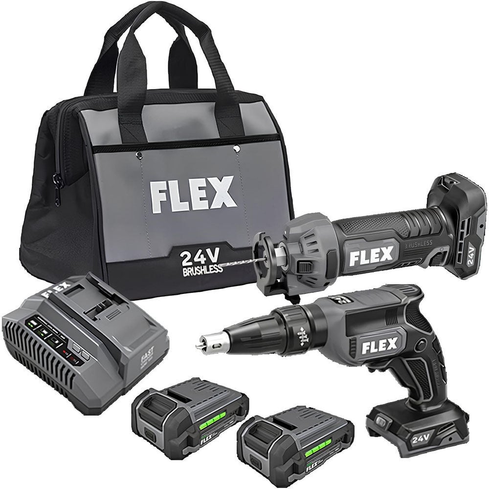 FLEX 24V 2 Tool Combo Kit Drywall Screw Gun & Cut Out Tool, large image number 1