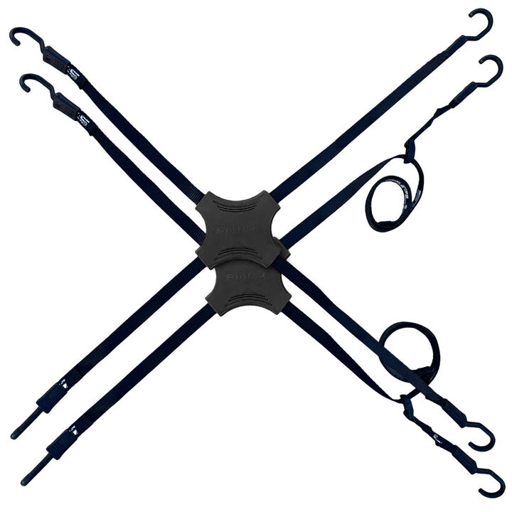 Tack Strap Stapll 30 Inch Bungee Style 4-Way Tack Strap, 2 Pieces, Black, large image number 8