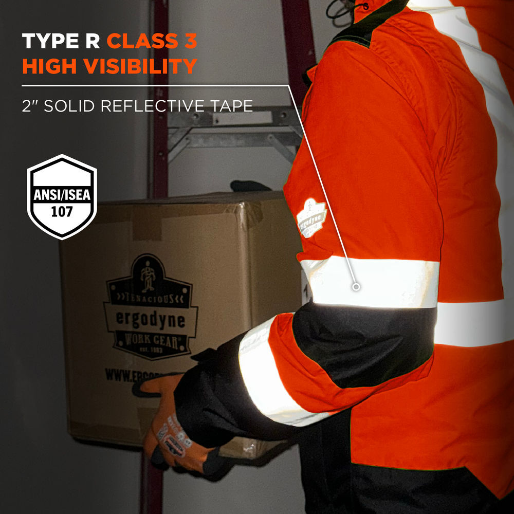 Ergodyne 8390 ampliFIRE Lining Class 3 Hi-Vis Jacket Medium Orange, large image number 8