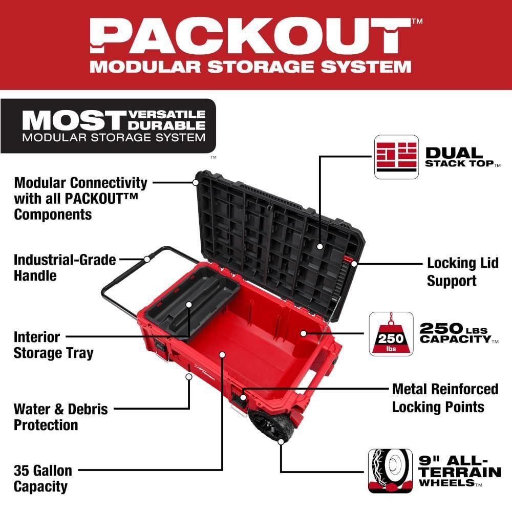 Milwaukee PACKOUT Rolling Tool Chest, large image number 2