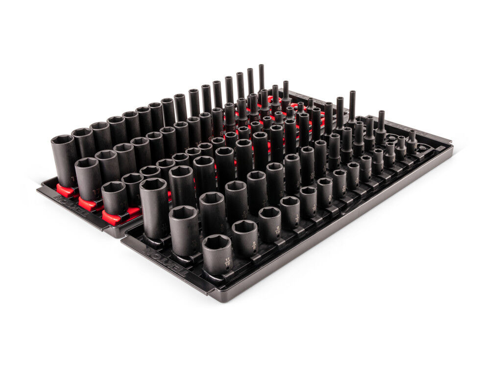 Tekton 1/4 Inch Shallow, Semi-Deep, Deep 6 Point Impact Sockets, 87 Pieces, large image number 1
