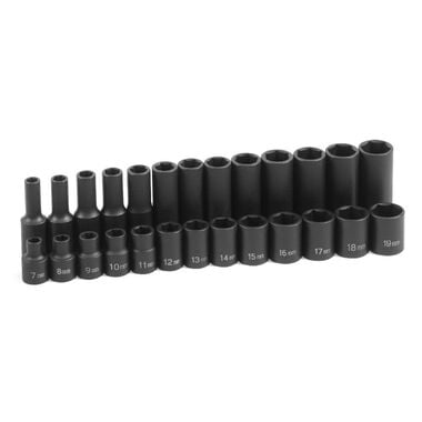 Grey Pneumatic 3/8in Drive Standard and Deep Length Impact Set