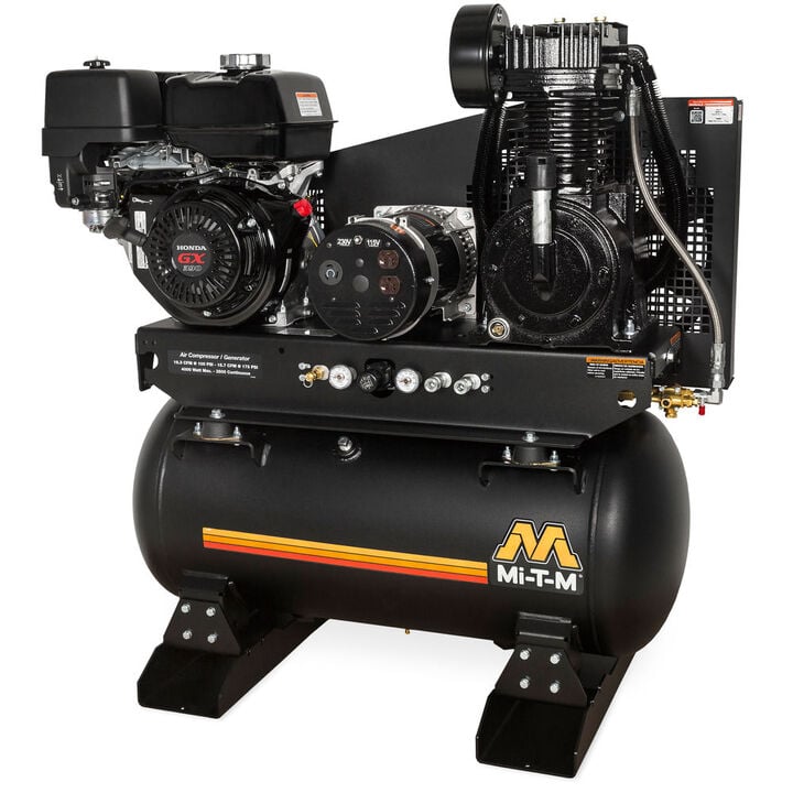 Mi T M 30 Gallon 389 cc GX390 OHV Two Stage Air Compressor/Generator