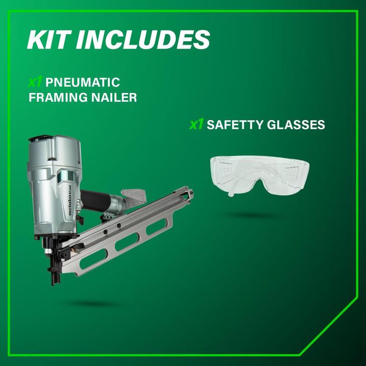 Metabo HPT 3 1/4in 21 Degree Pneumatic Framing Nailer with Depth Adjustment & Aluminum Magazine, large image number 4
