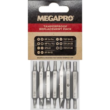 Megapro Replacement Bit Set for Tamperproof 15-in-1 Screwdriver