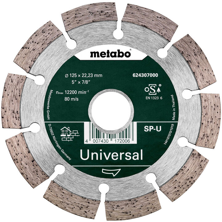 Metabo 5 Inch Segmented Rim Diamond Cutting Disc for Masonry (10 Segments)