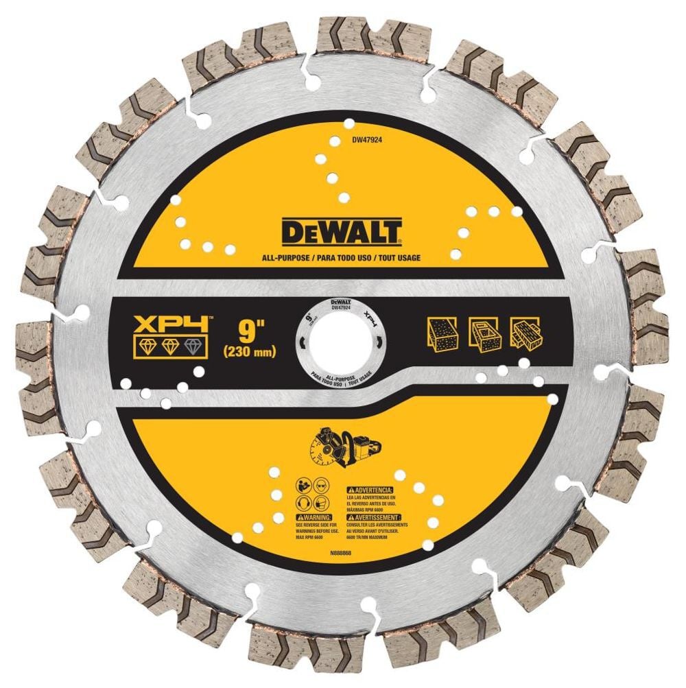 DEWALT XP4 All-Purpose 9 Inch Segmented Rim Diamond Blade for Fast Cuts in General Purpose Concrete, large image number 1