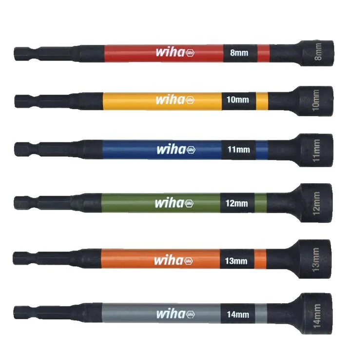 Wiha Nut Setter Color Coded Magnetic Metric Set 6pc